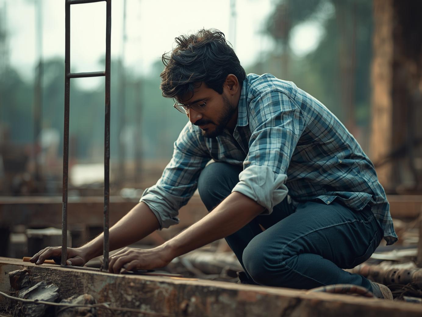 Portrait of Masum Rana, Site Engineer